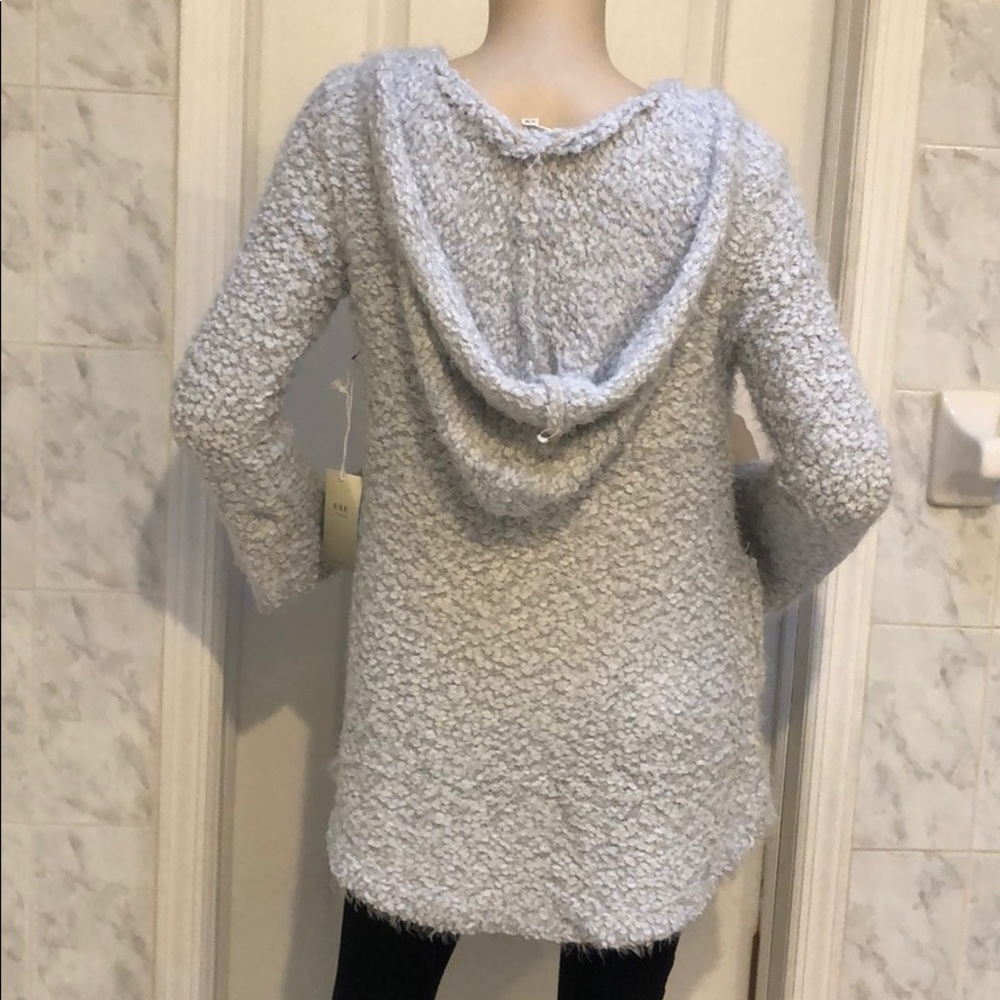 FUZZY GREY CARDIGAN SWEATER - Picture 4 of 8